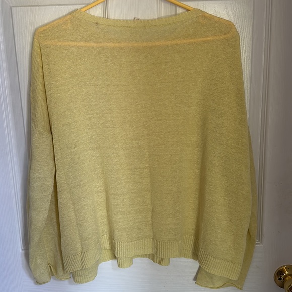 Eileen fisher 100% organic linen citron boatneck long sleeve top - Picture 2 of 3